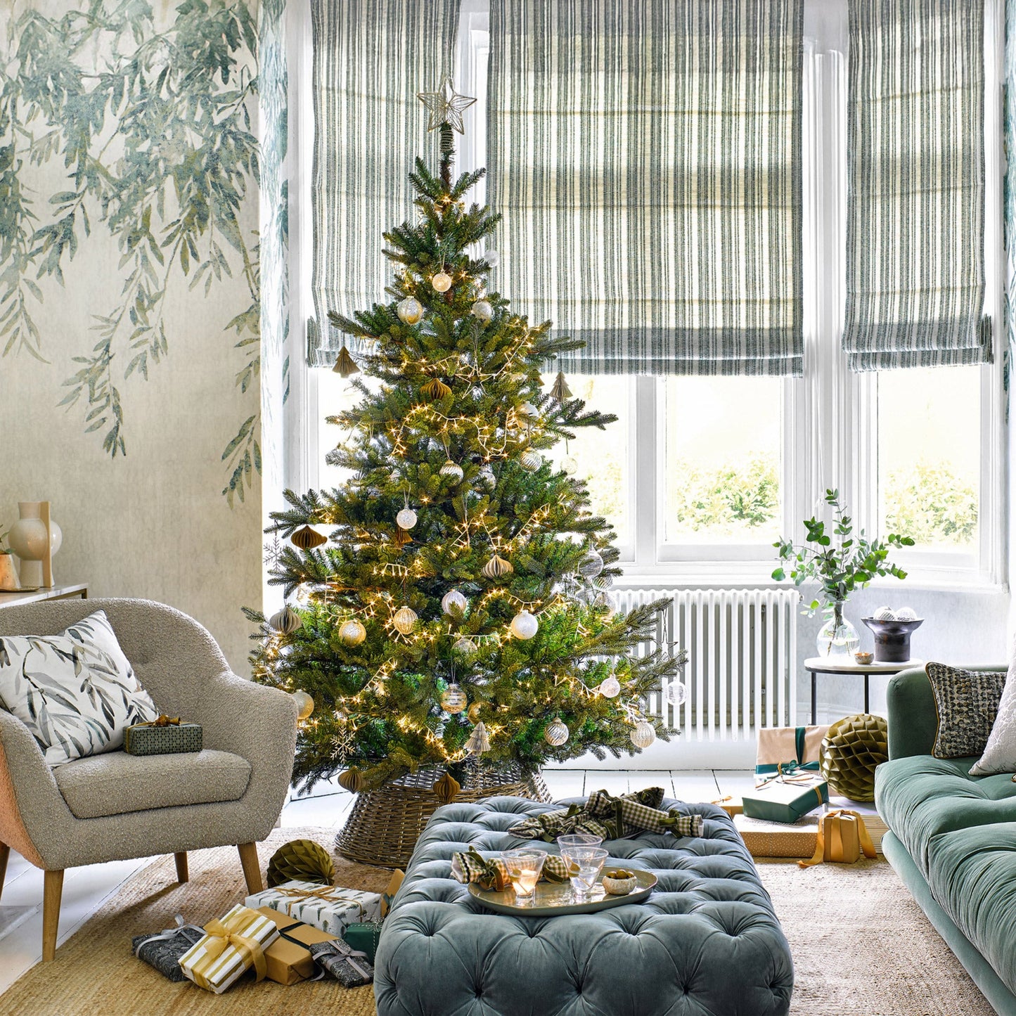 Brad artificial realistic Crăciun cu suport metalic - Molid