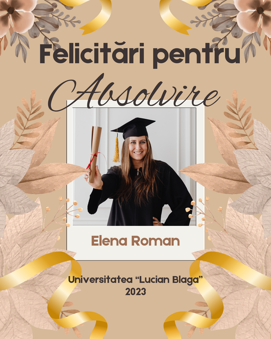 tablou absolvire maro auriu