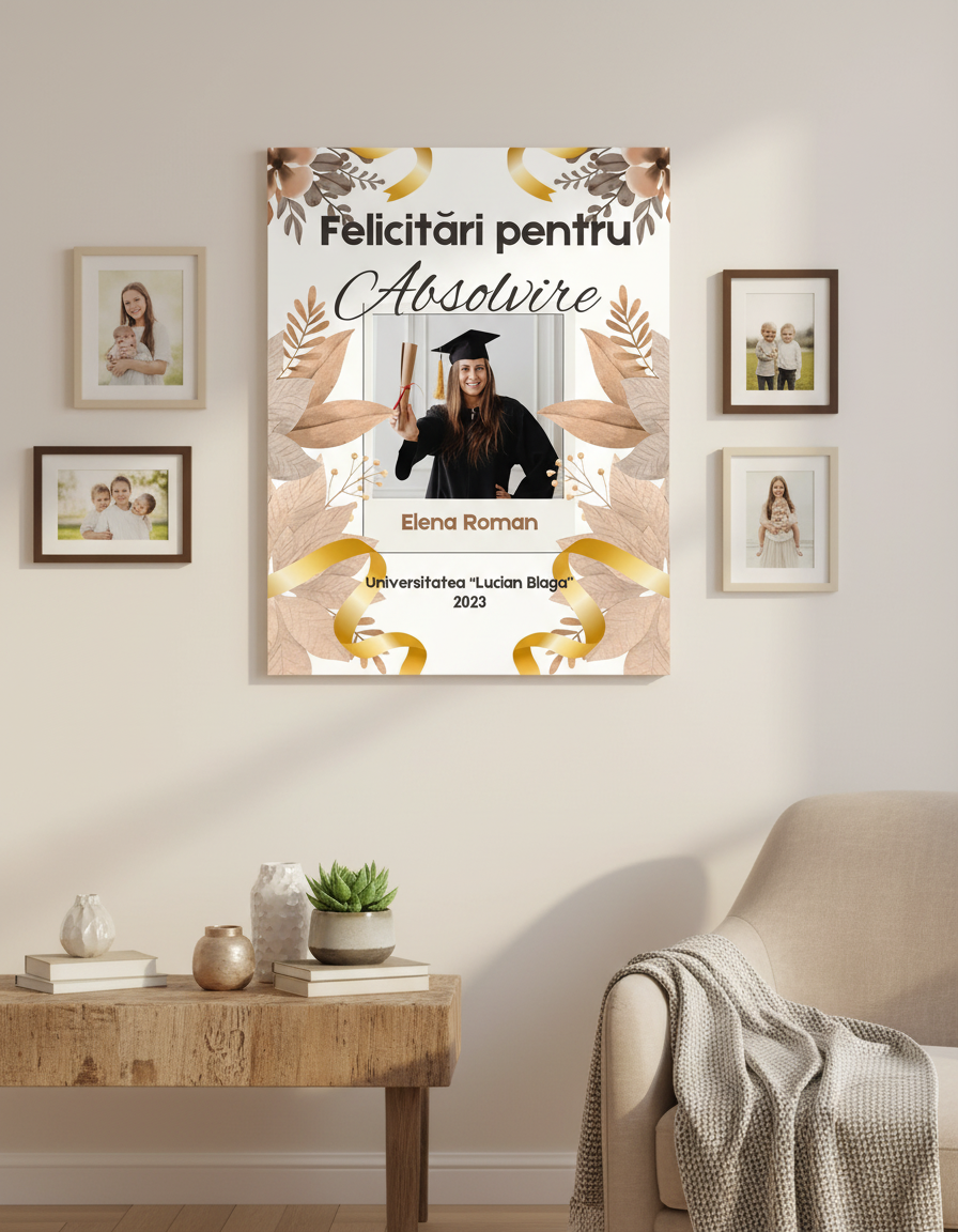 Tablou Absolvire Maro-Alb