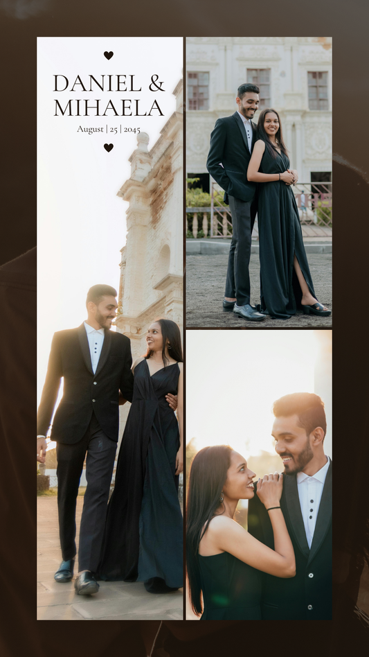 Tablou Nuntă - Colaj Fundal negru cu 3 imagini