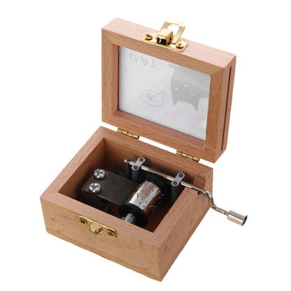 Cutiuță muzicală din lemn cu inserție foto