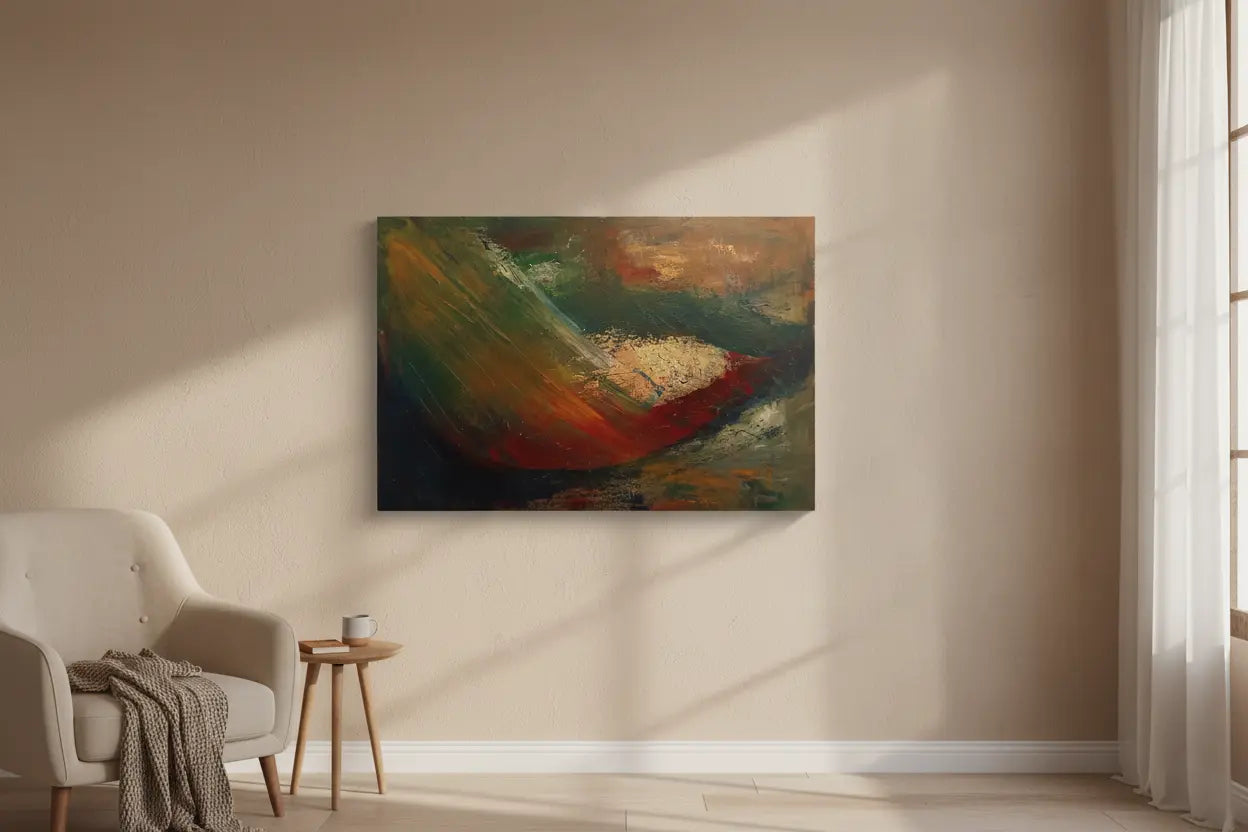 Tablou canvas pictat „Drumul unei semințe spre Pământ”