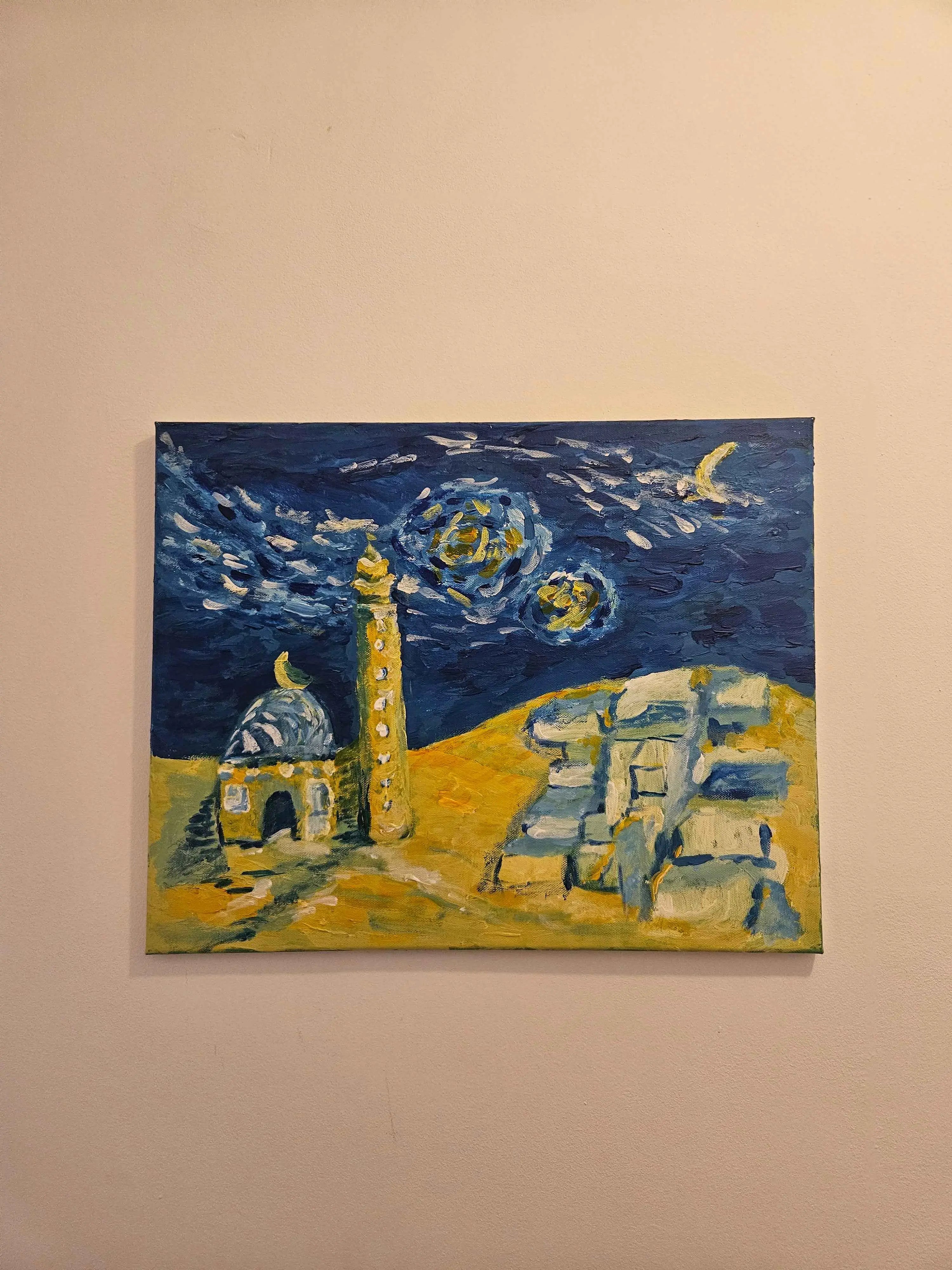 Tablou canvas pictat „Exercițiu Van Gogh”