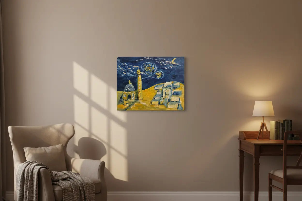 Tablou canvas pictat „Exercițiu Van Gogh”