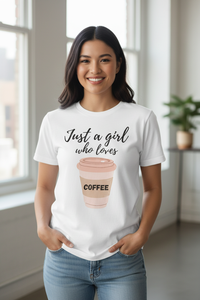 Tricou Just A Girl Who Loves Coffee