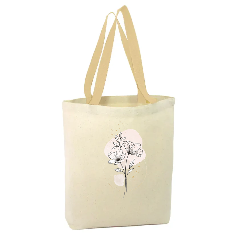 GeantÄƒ Tote Floral Delicate maner alb