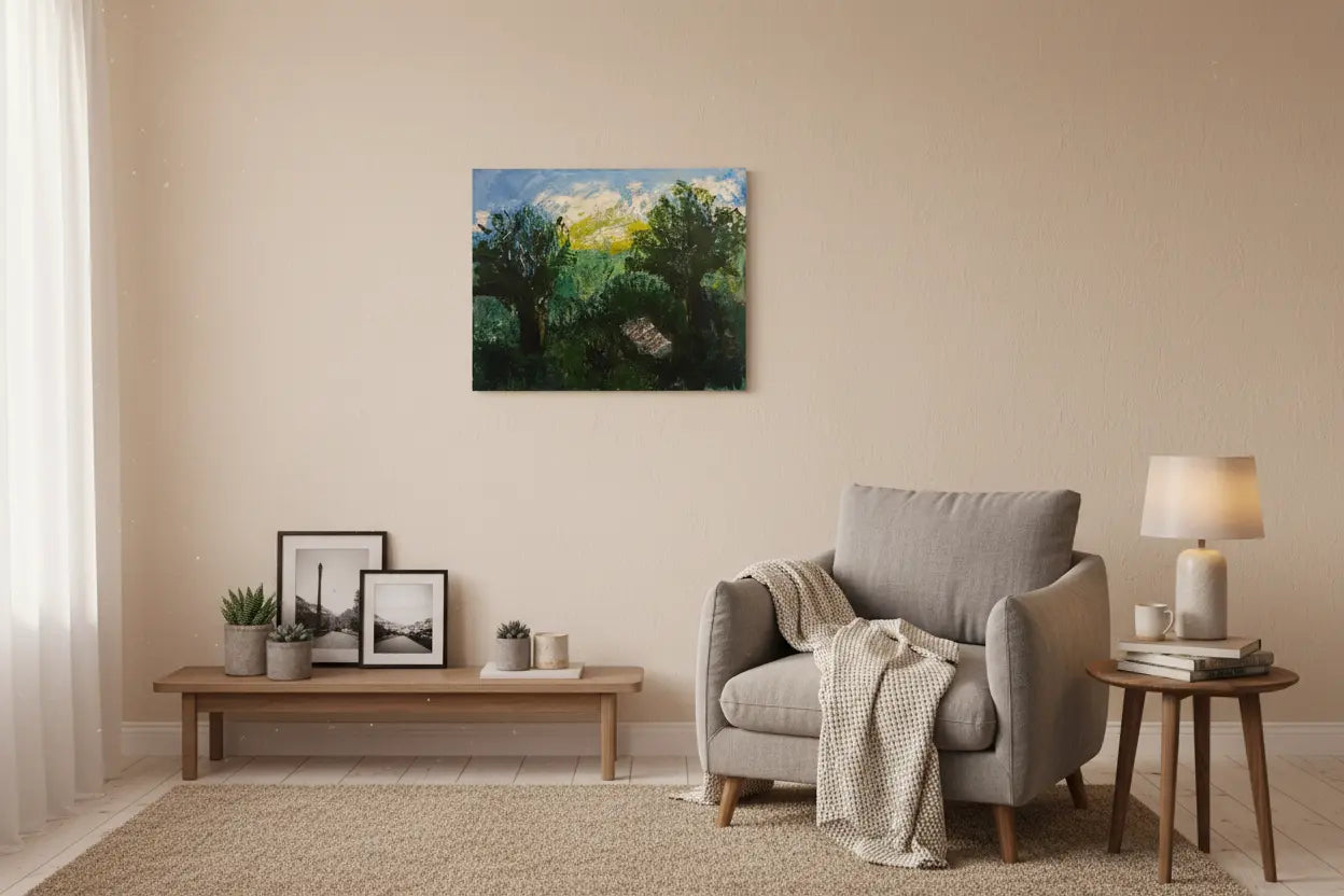 Tablou canvas pictat „Fuga la răcoare”