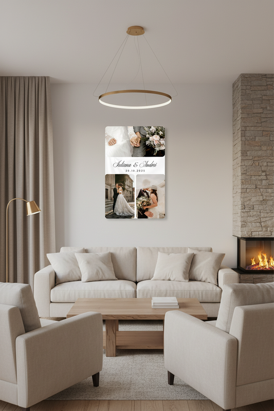 Tablou Nuntă - Colaj bej cu 3 imagini