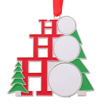 Ornament metalic de brad HOHOHO - sublimabil