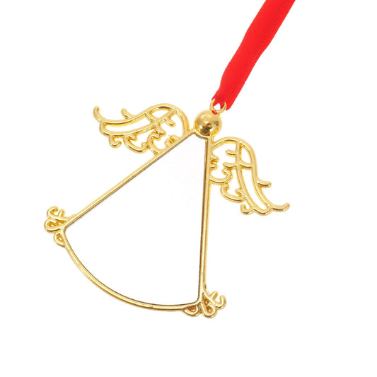 Ornament metalic de brad ÎNGERAȘ - personalizabil