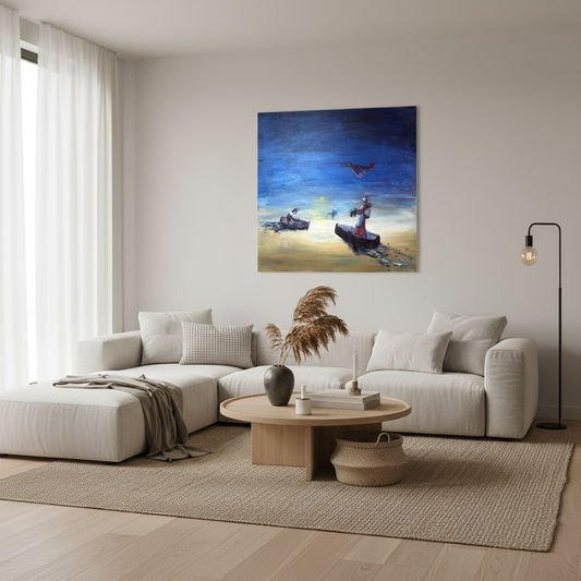 Tablou Vești bune pictat manual