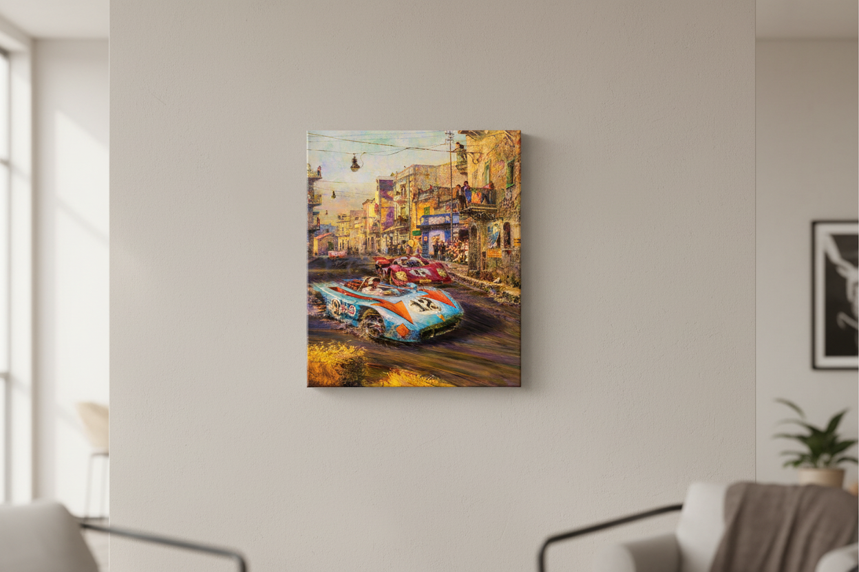 Tablou Canvas Curse Auto Vintage în Oraș