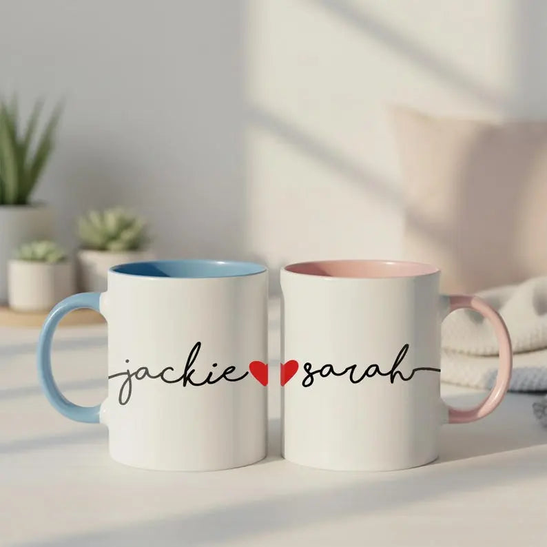 Cană personalizată cu mâner și interior color