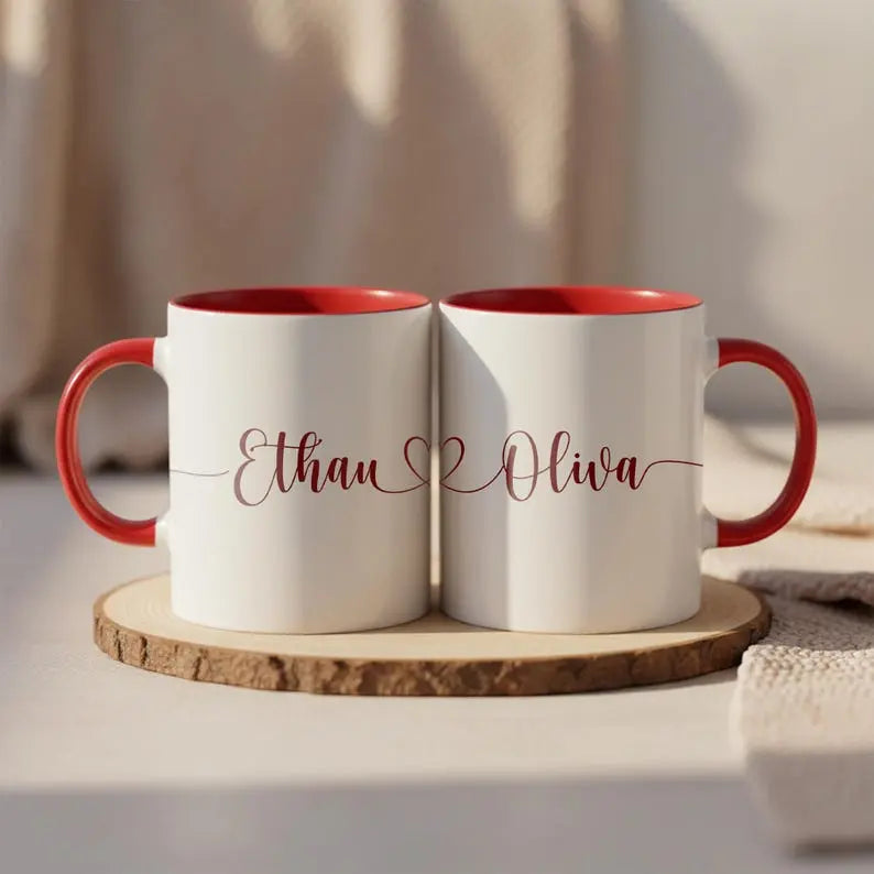 Cană personalizată cu mâner și interior color