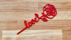 Scris decorativ cu trandafir
