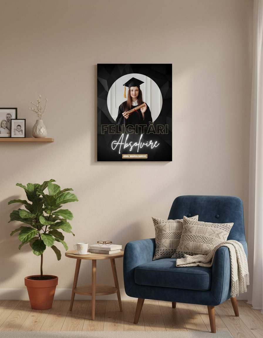 tablou absolvire fundal negru pe perete