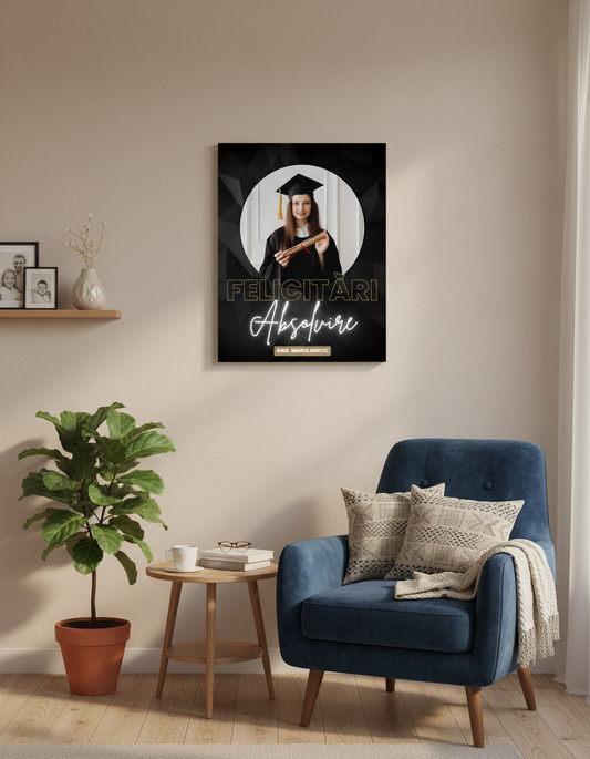 tablou absolvire fundal negru pe perete