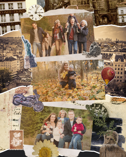 tablou colaj vintage 3 fotografii