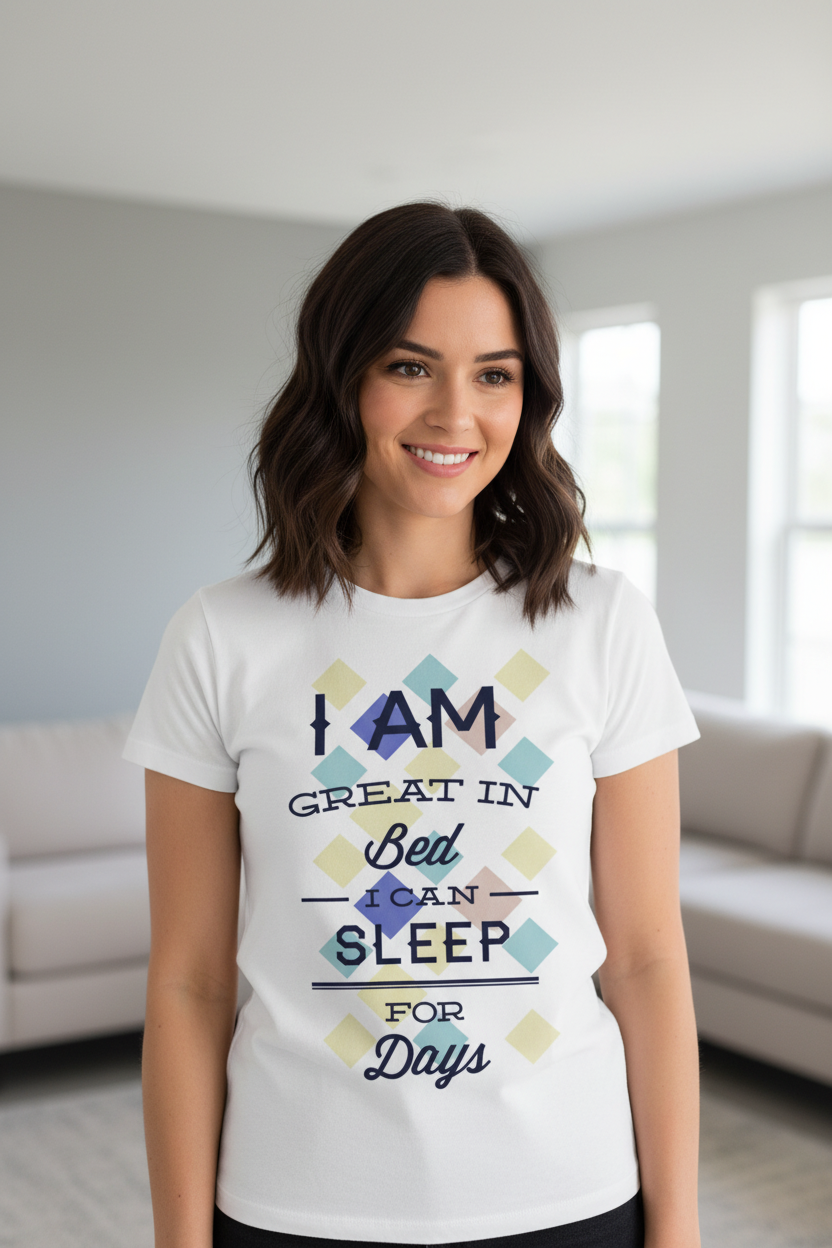 Tricou „Great in Bed”